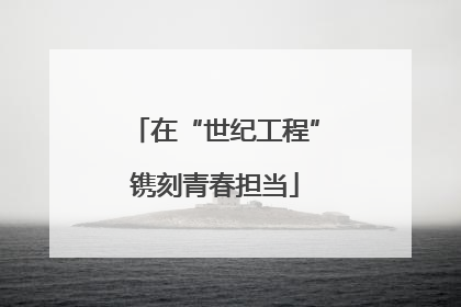 在“世纪工程”镌刻青春担当