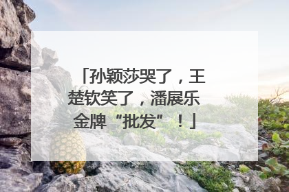 孙颖莎哭了，王楚钦笑了，潘展乐金牌“批发”！