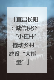 宜昌长阳：诚信积分“小杠杆” 撬动乡村建设“大能量”