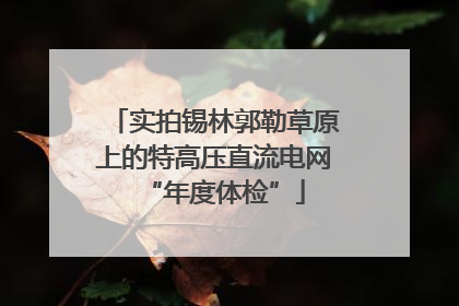 实拍锡林郭勒草原上的特高压直流电网“年度体检”