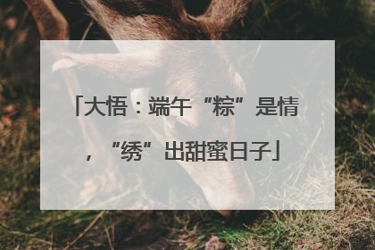 大悟：端午“粽”是情，“绣”出甜蜜日子