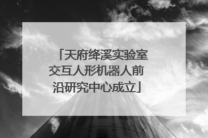 天府绛溪实验室交互人形机器人前沿研究中心成立