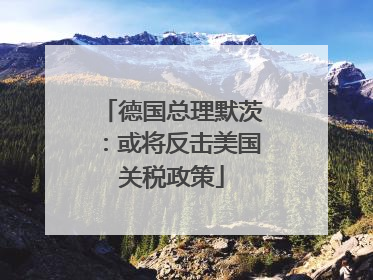 德国总理默茨：或将反击美国关税政策