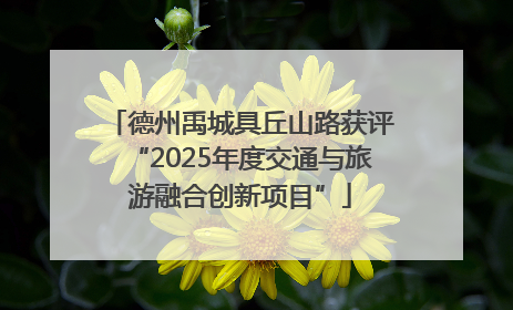 德州禹城具丘山路获评“2025年度交通与旅游融合创新项目”