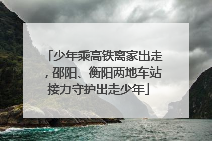 少年乘高铁离家出走，邵阳、衡阳两地车站接力守护出走少年