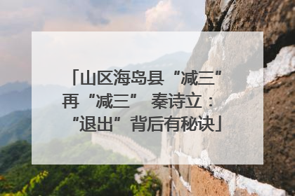 山区海岛县“减三”再“减三” 秦诗立：“退出”背后有秘诀
