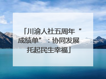 川渝人社五周年“成绩单”：协同发展托起民生幸福