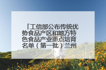 工信部公布传统优势食品产区和地方特色食品产业重点培育名单（第一批）兰州牛肉拉面位列其中