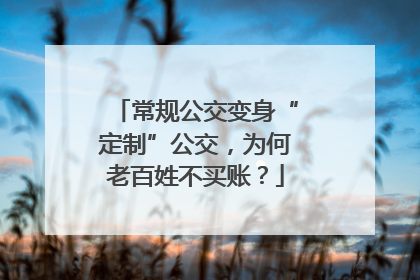 常规公交变身“定制”公交，为何老百姓不买账？