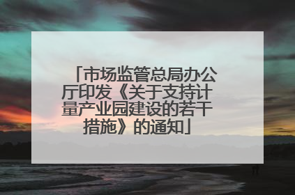 市场监管总局办公厅印发《关于支持计量产业园建设的若干措施》的通知
