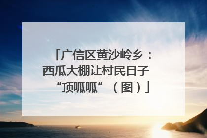 广信区黄沙岭乡：西瓜大棚让村民日子“顶呱呱”（图）