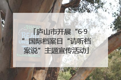 庐山市开展“6·9”国际档案日“请听档案说”主题宣传活动
