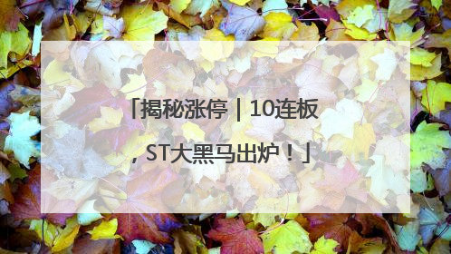 揭秘涨停｜10连板，ST大黑马出炉！