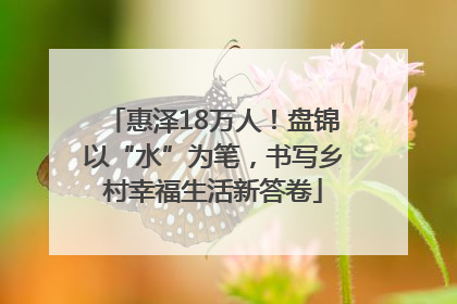 惠泽18万人！盘锦以“水”为笔，书写乡村幸福生活新答卷