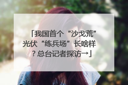 我国首个“沙戈荒”光伏“练兵场”长啥样？总台记者探访→