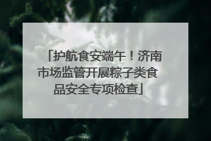 护航食安端午！济南市场监管开展粽子类食品安全专项检查