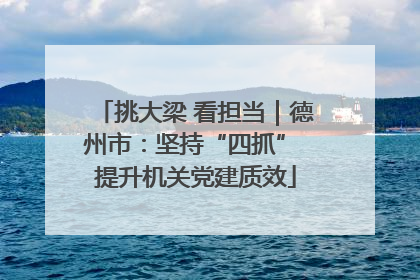 挑大梁 看担当｜德州市：坚持“四抓” 提升机关党建质效