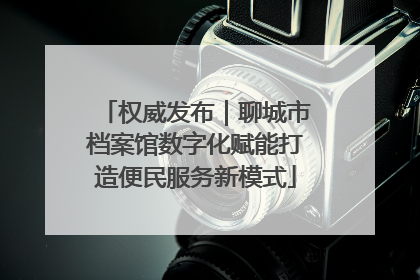 权威发布｜聊城市档案馆数字化赋能打造便民服务新模式