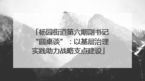 杨园街道第六期副书记“圆桌谈”：以基层治理实践助力战略支点建设