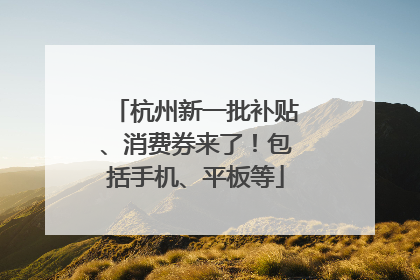 杭州新一批补贴、消费券来了！包括手机、平板等