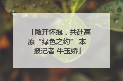 敞开怀抱，共赴高原“绿色之约” 本报记者 牛玉娇