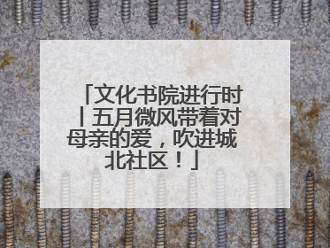 文化书院进行时丨五月微风带着对母亲的爱，吹进城北社区！