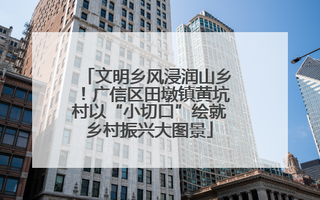 文明乡风浸润山乡！广信区田墩镇黄坑村以“小切口”绘就乡村振兴大图景