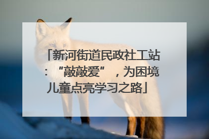 新河街道民政社工站：“敲敲爱”，为困境儿童点亮学习之路