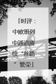 时评：中欧班列中通道赓续“丝路”繁荣