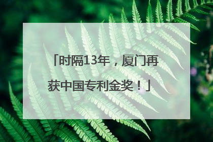 时隔13年，厦门再获中国专利金奖！