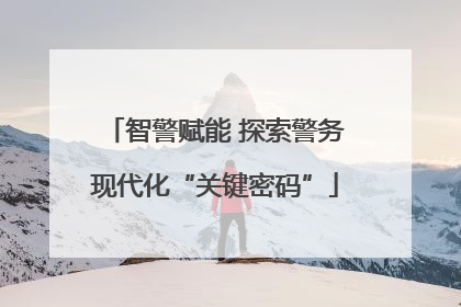 智警赋能 探索警务现代化“关键密码”