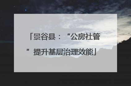 景谷县：“公房社管”提升基层治理效能
