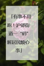 有事不用跑！沪郊街道一“码”解居民烦心事