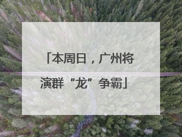 本周日，广州将演群“龙”争霸