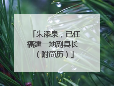 朱添泉，已任福建一地副县长（附简历）