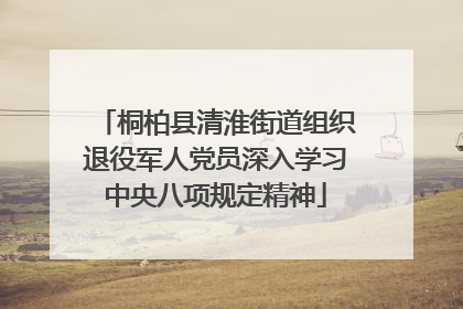 桐柏县清淮街道组织退役军人党员深入学习中央八项规定精神