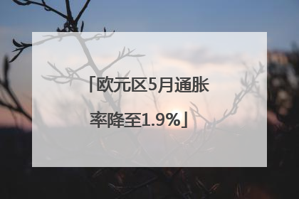 欧元区5月通胀率降至1.9%
