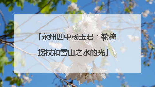 永州四中杨玉君：轮椅拐杖和雪山之水的光