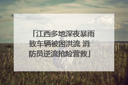 江西多地深夜暴雨致车辆被困洪流 消防员逆流抢险营救