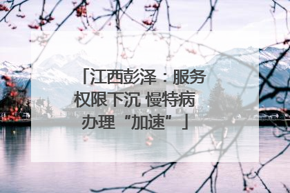 江西彭泽：服务权限下沉 慢特病办理“加速”