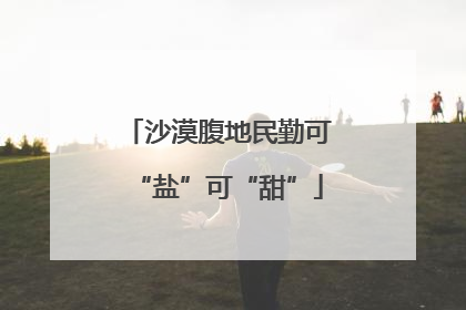 沙漠腹地民勤可“盐”可“甜”