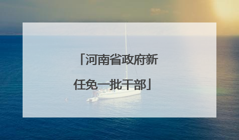 河南省政府新任免一批干部