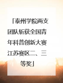 泰州学院两支团队斩获全国青年科普创新大赛江苏赛区二、三等奖