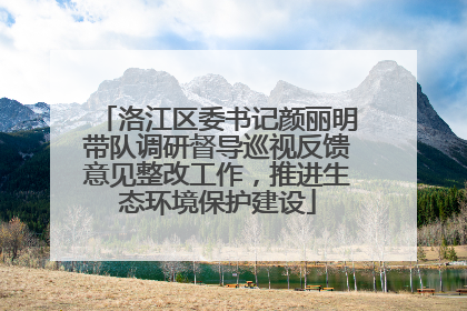 洛江区委书记颜丽明带队调研督导巡视反馈意见整改工作，推进生态环境保护建设