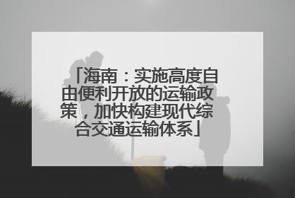 海南：实施高度自由便利开放的运输政策，加快构建现代综合交通运输体系