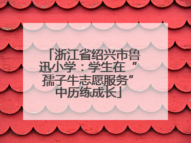 浙江省绍兴市鲁迅小学：学生在“孺子牛志愿服务”中历练成长