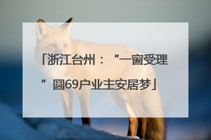 浙江台州：“一窗受理”圆69户业主安居梦