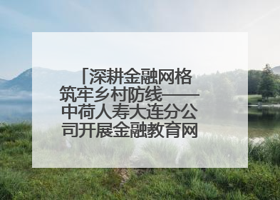 深耕金融网格 筑牢乡村防线——中荷人寿大连分公司开展金融教育网格化宣传活动