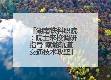 湖南铁科职院：院士来校调研指导 赋能轨道交通技术攻坚