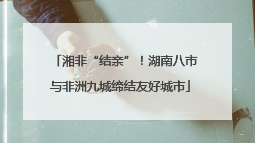 湘非“结亲”！湖南八市与非洲九城缔结友好城市